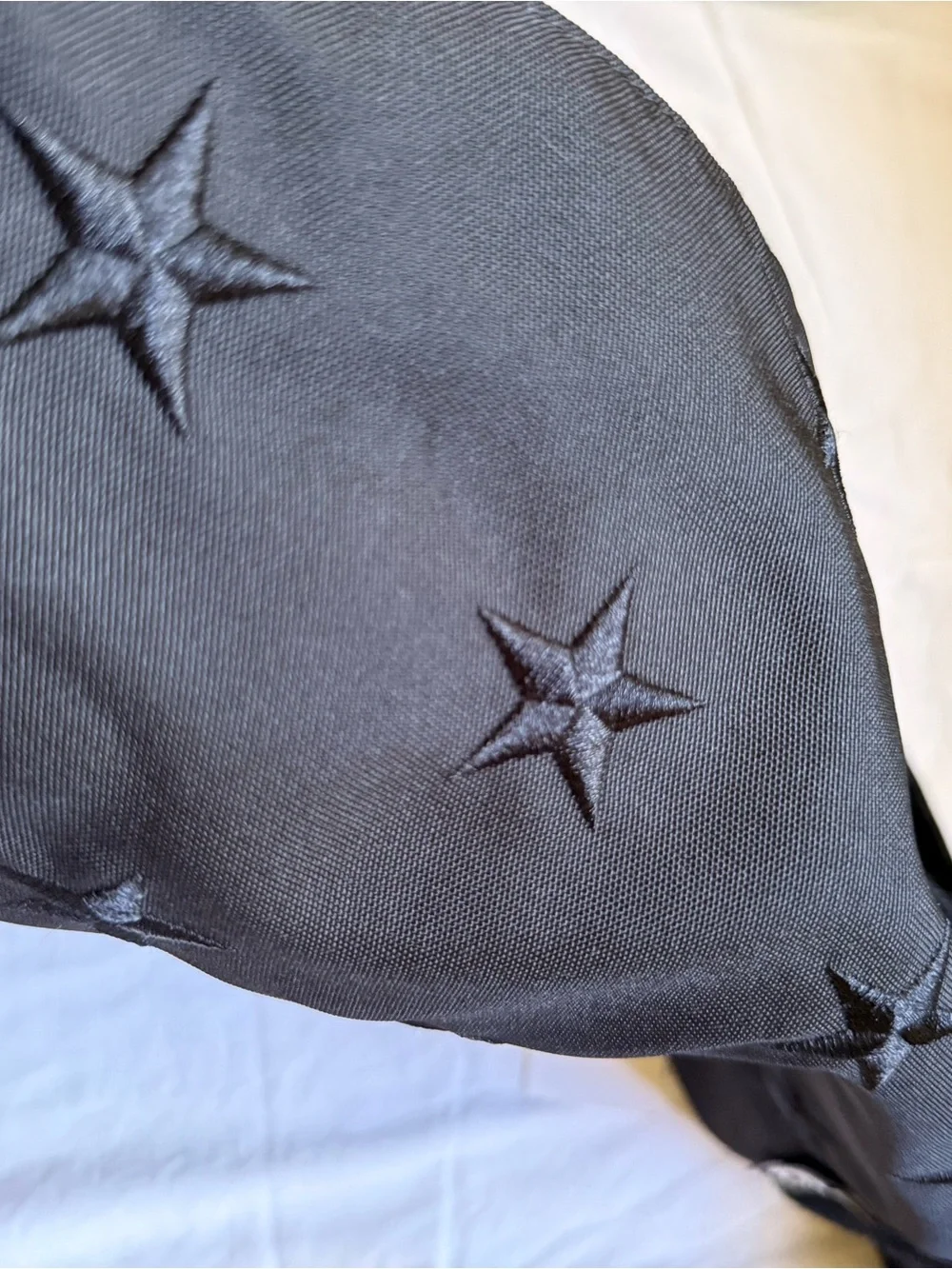 Camper Black Star-Embroidered Roll-Top Pouch